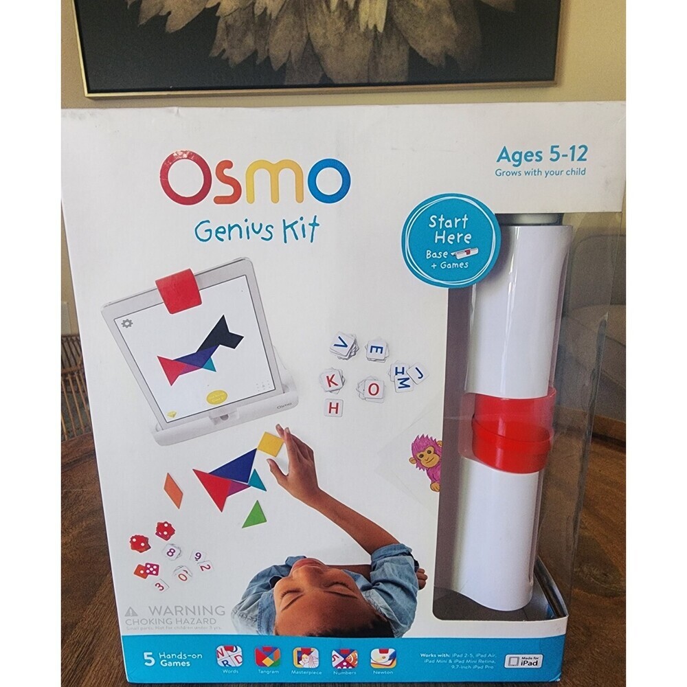 NEW Osmo Genius Kit Set for Tablet Base & 5 Hands-on Games App Ages 5-12